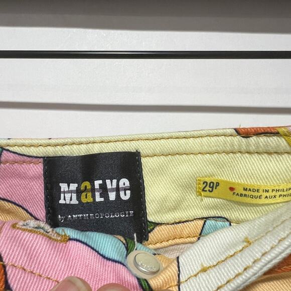 Anthropologie X Maeve Lily Gardeners Crop Denim Pants Multicolor 29 x 24 P - Picture 6 of 10